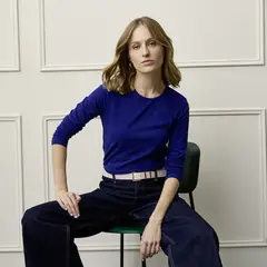 BASEMENT - Polera Manga Larga Algodón Mujer