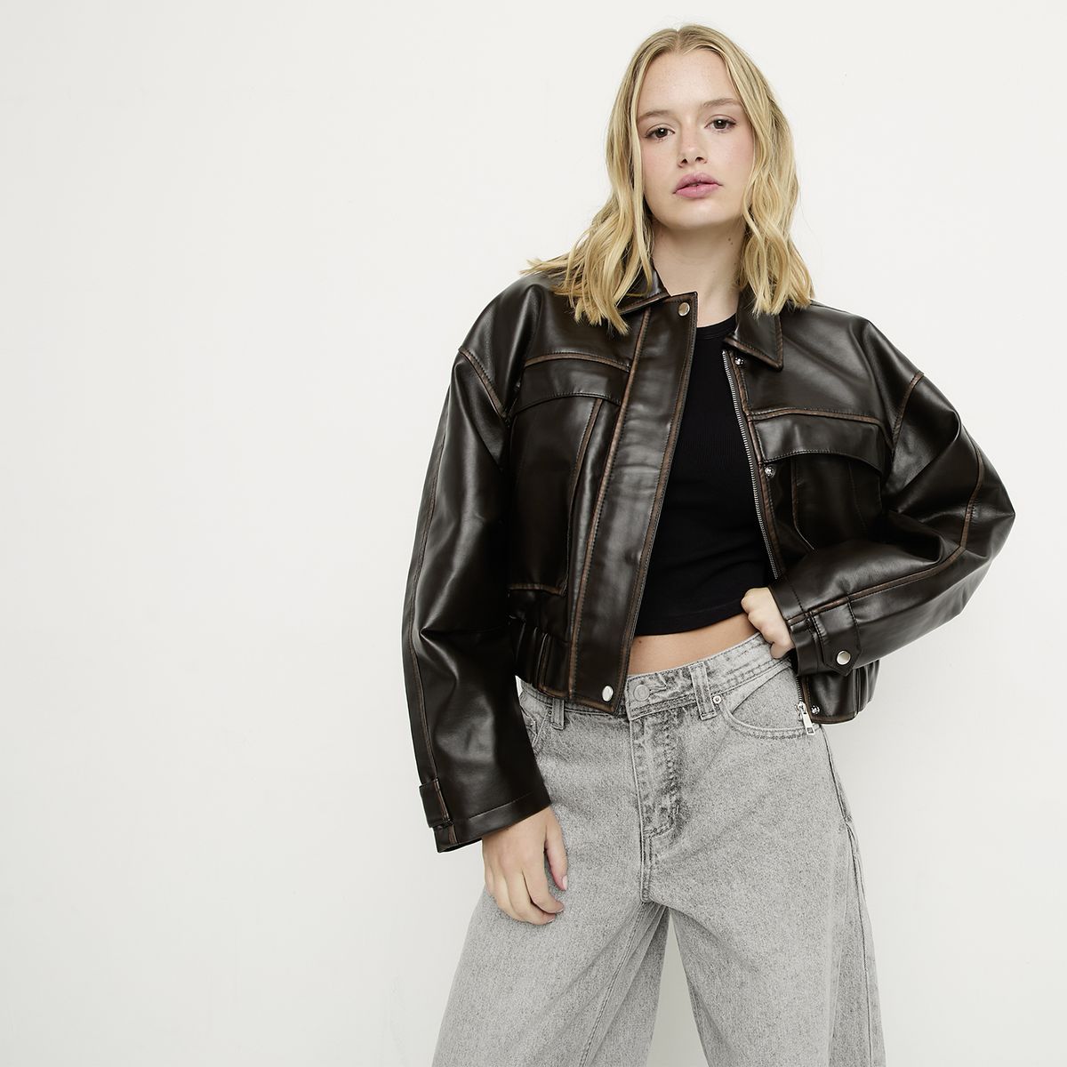 SYBILLA - Chaqueta Cuero Effect Mujer Sybilla