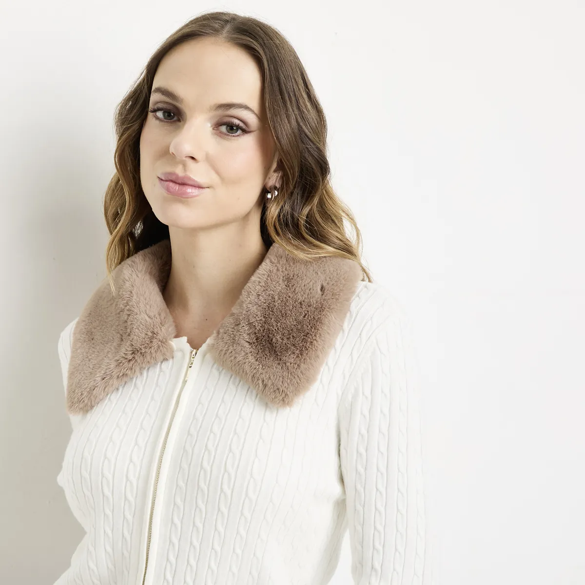 MOSSIMO - Chaleco Cuello Pelo Mujer Mossimo