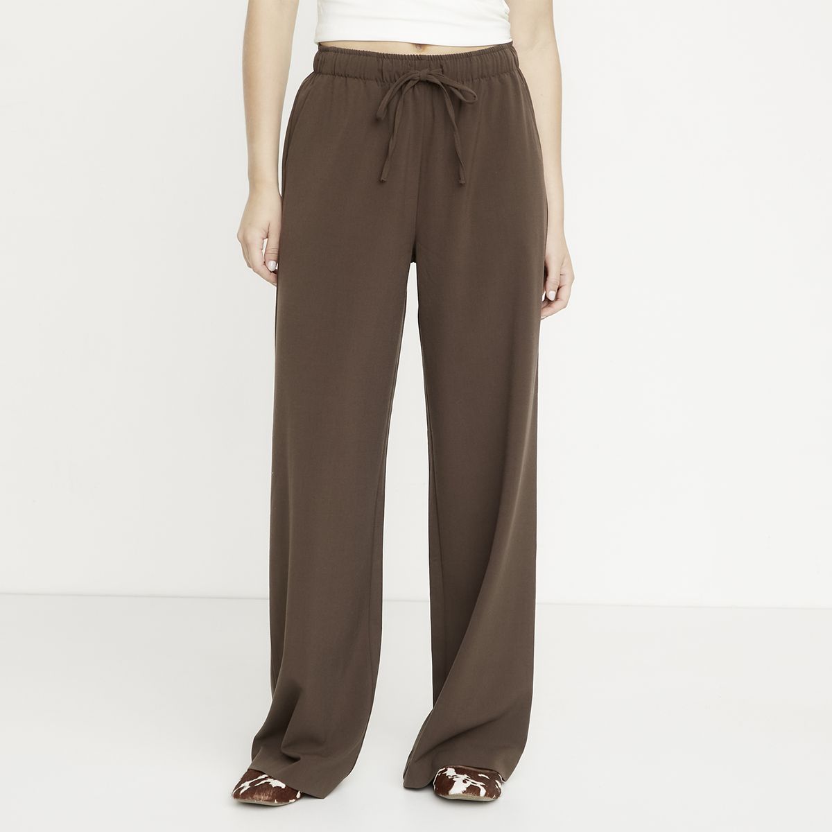 SYBILLA - Pantalón Wide Leg Tiro Alto Mujer Sybilla