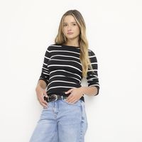 Sweater Acanalado Mujer Manga Larga Casual