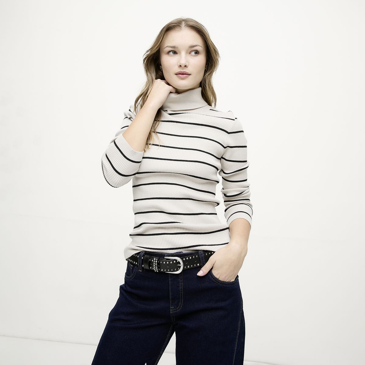 SYBILLA - Sweater Viscosa Cuello Alto Manga Larga Mujer Sybilla