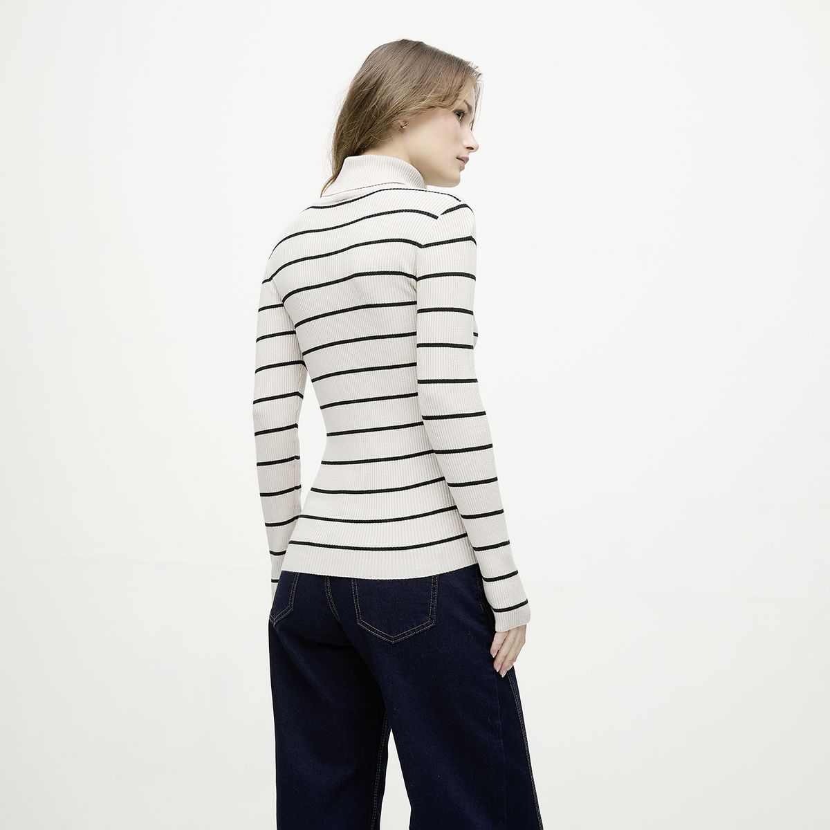 SYBILLA - Sweater Viscosa Cuello Alto Manga Larga Mujer Sybilla