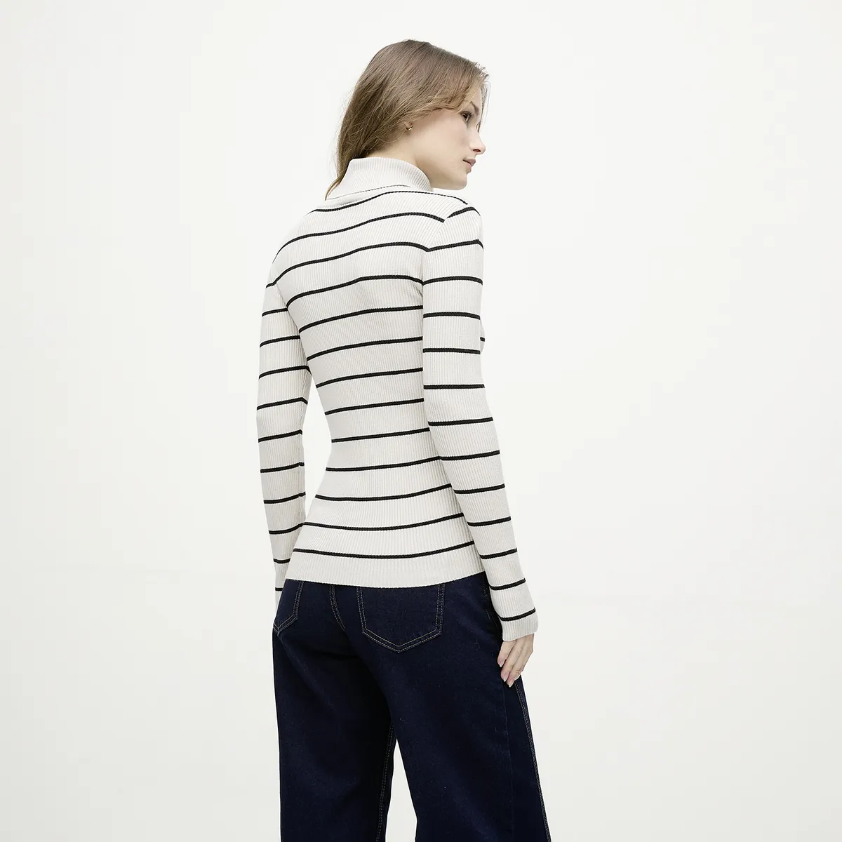 SYBILLA - Sweater Viscosa Cuello Alto Manga Larga Mujer Sybilla