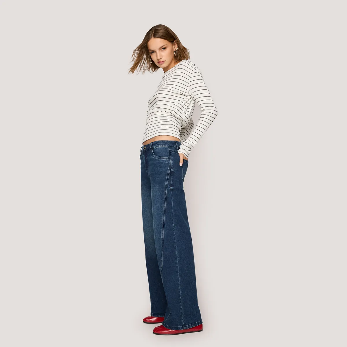 SYBILLA - Jeans Wide Leg Low Rise Mujer Sybilla