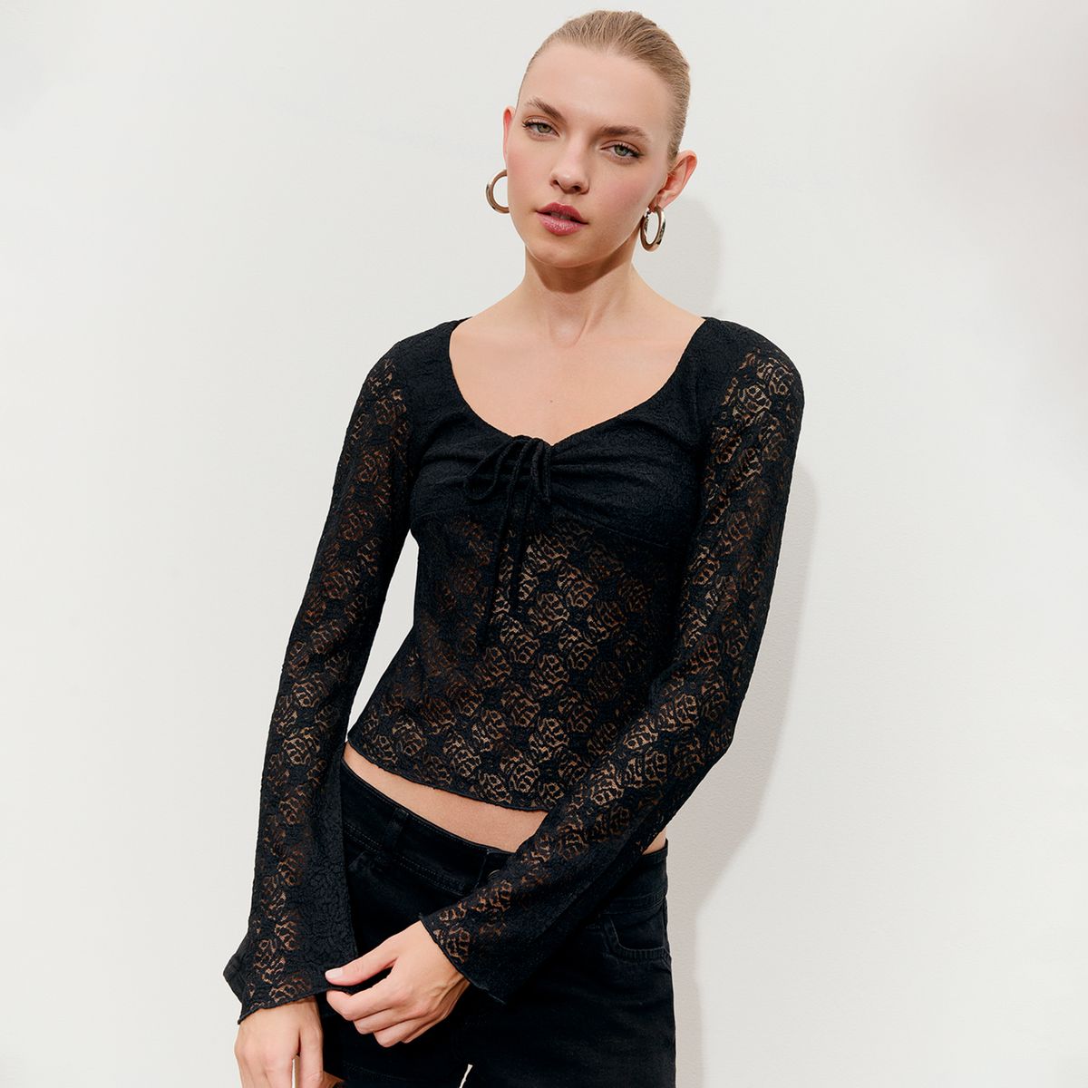 SYBILLA - Polera Encaje Mujer Sybilla