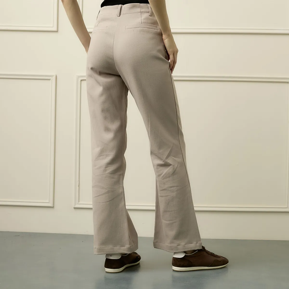 BASEMENT - Pantalón Wide Leg Tiro Alto Mujer Basement