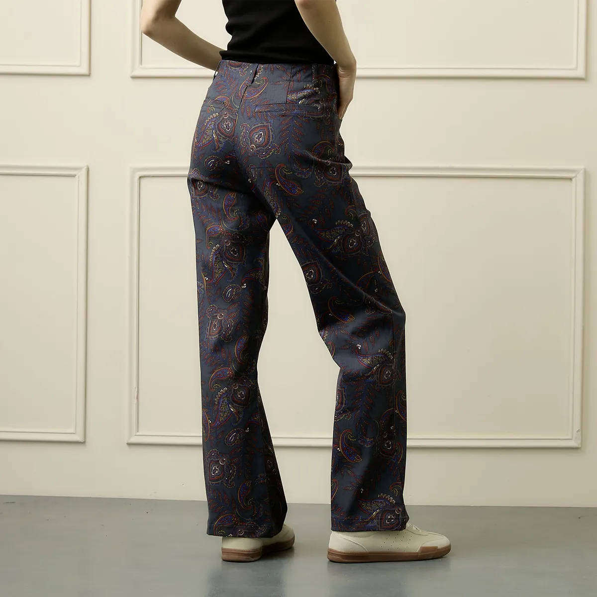 BASEMENT - Pantalón Wide Leg Tiro Alto Mujer Basement