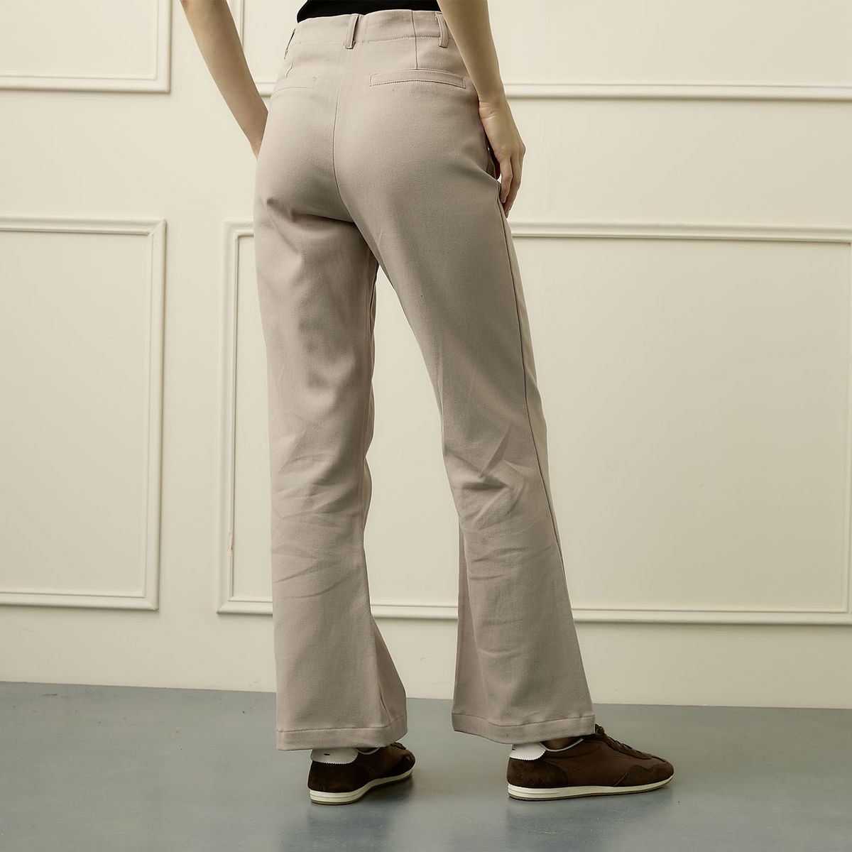 BASEMENT - Pantalón Wide Leg Tiro Alto Mujer Basement