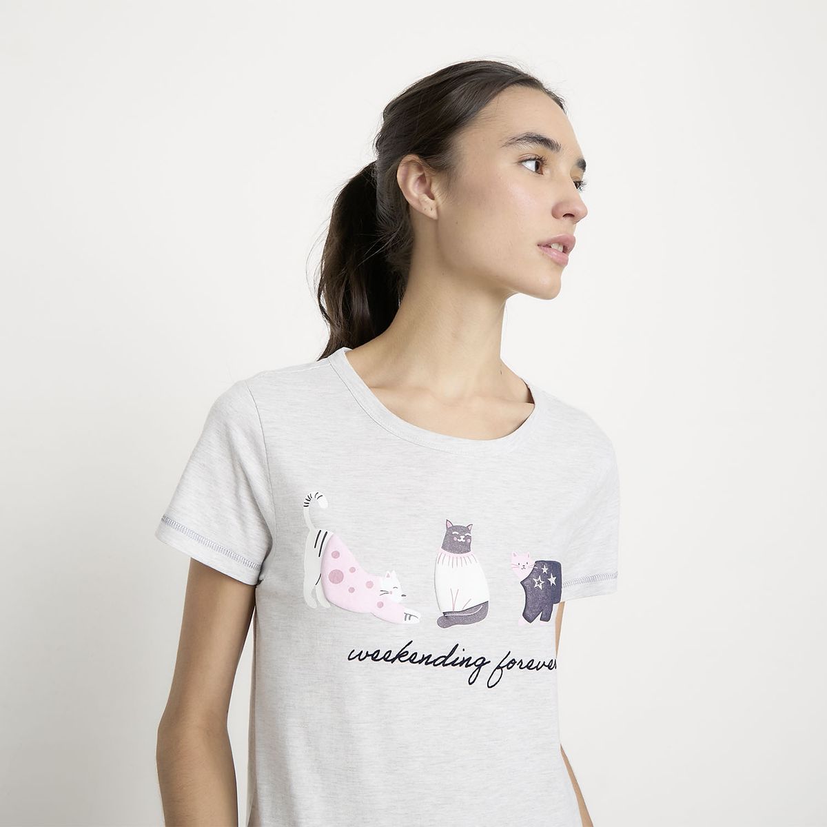 SYBILLA - Polera De Pijama Algodón Mujer Sybilla