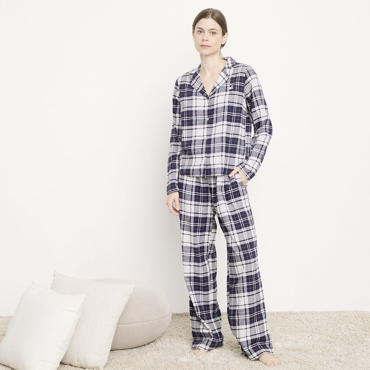 BENETTON - Pijama Camisero 100% Algodón Mujer Benetton