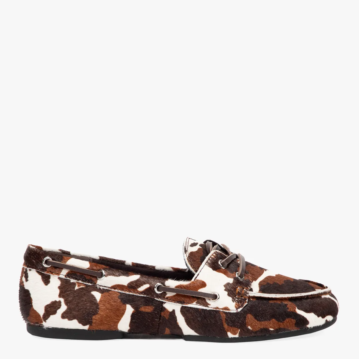 BASEMENT - Mocasín Náutico Mujer Cuero Animal Print Basement