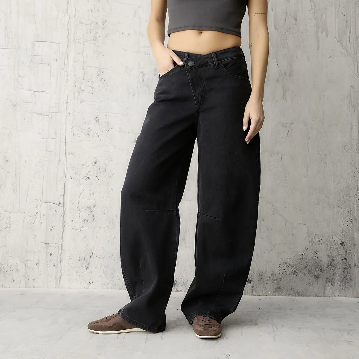 AMERICANINO - Jeans Balloon Tiro Medio Mujer Americanino