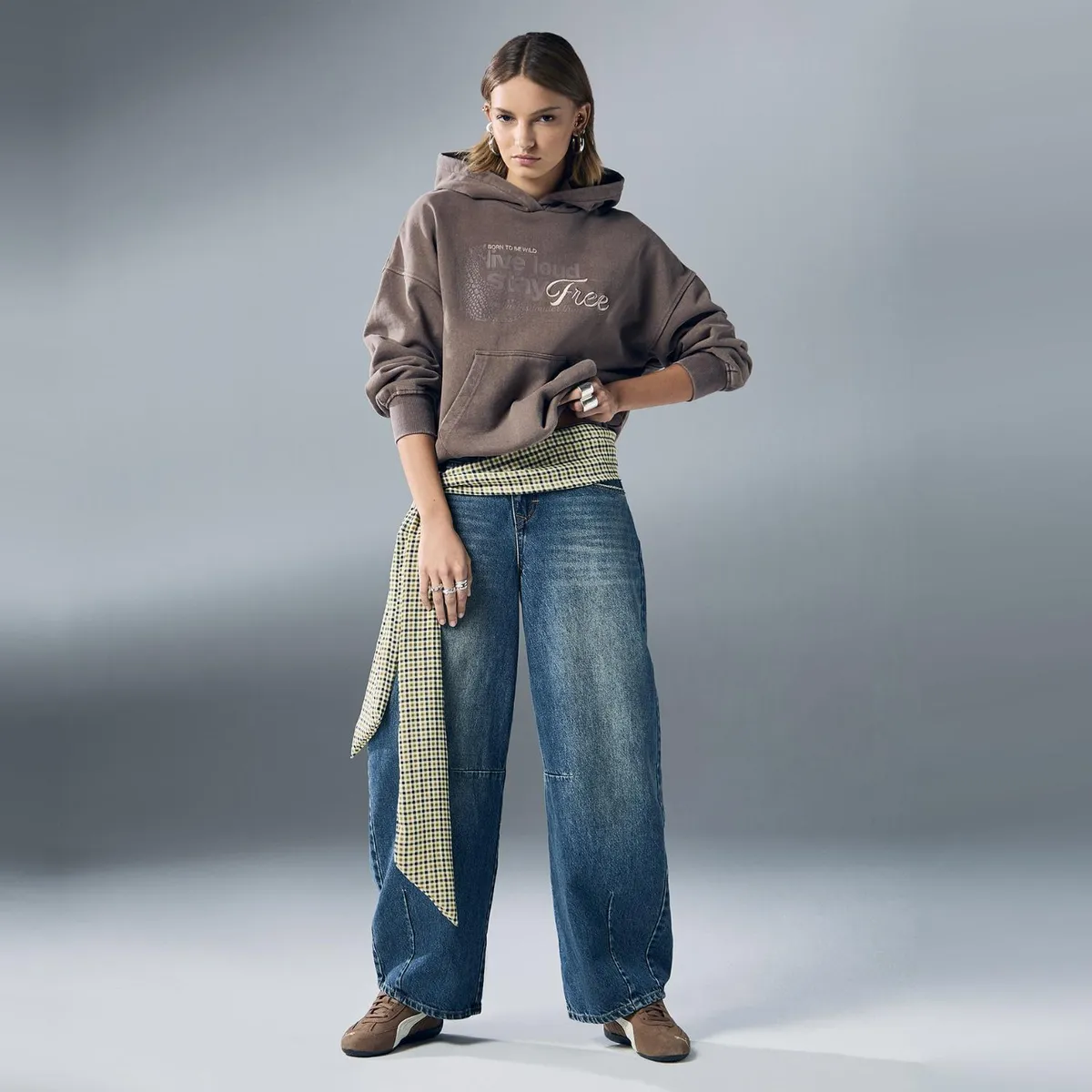 AMERICANINO - Jeans Balloon Tiro Medio Mujer Americanino