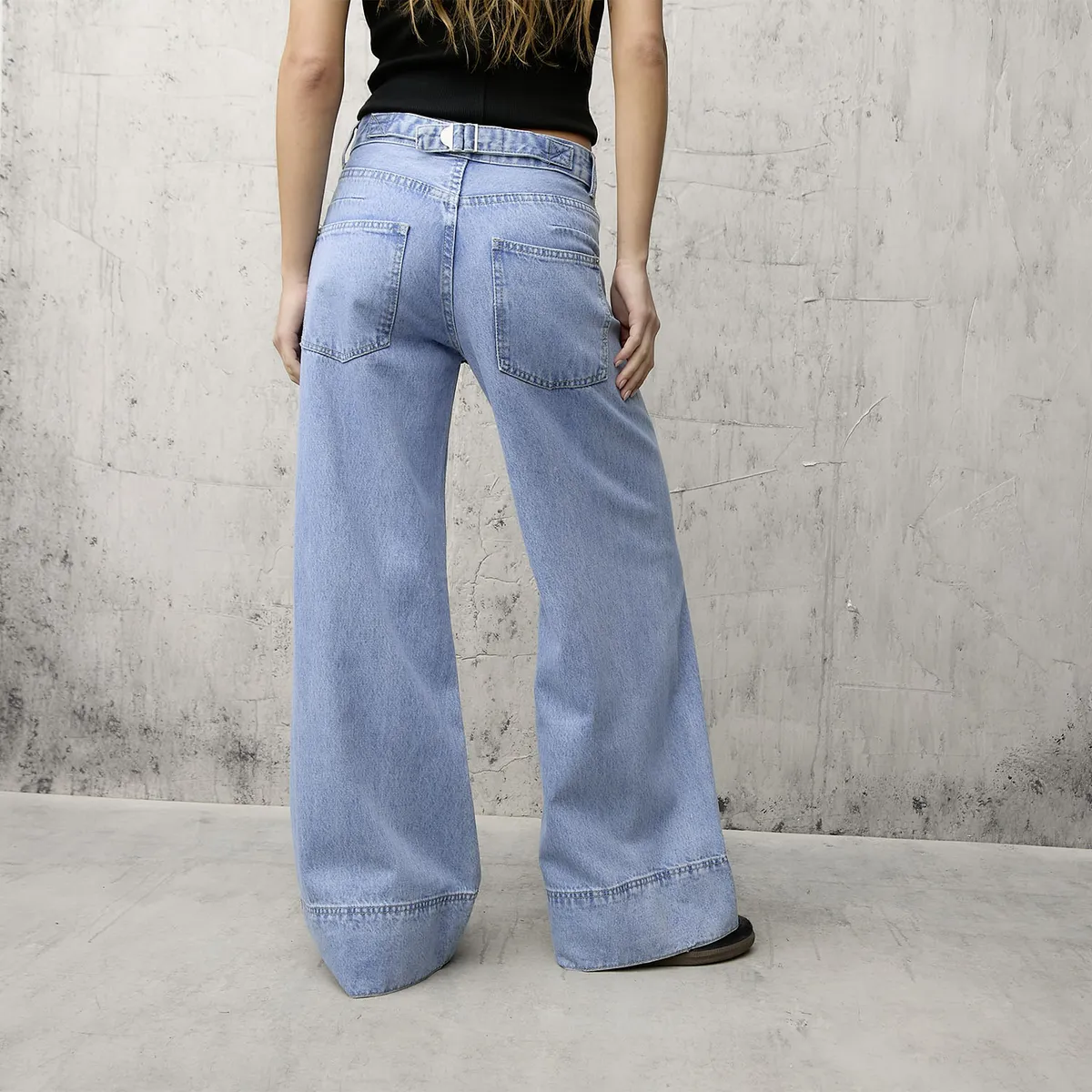 AMERICANINO - Jeans Wide Leg Tiro Bajo Mujer Americanino