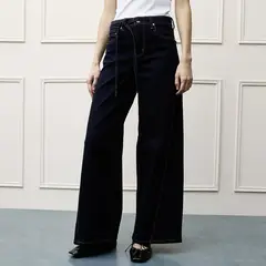 BASEMENT - Jeans Wide Leg Tiro Alto Mujer