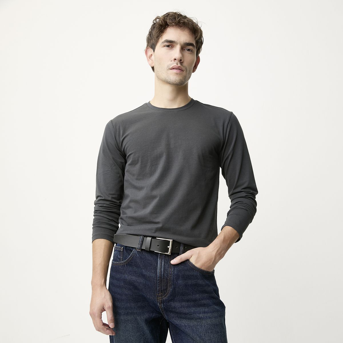 BASEMENT - Polera Manga Larga Hombre Basement