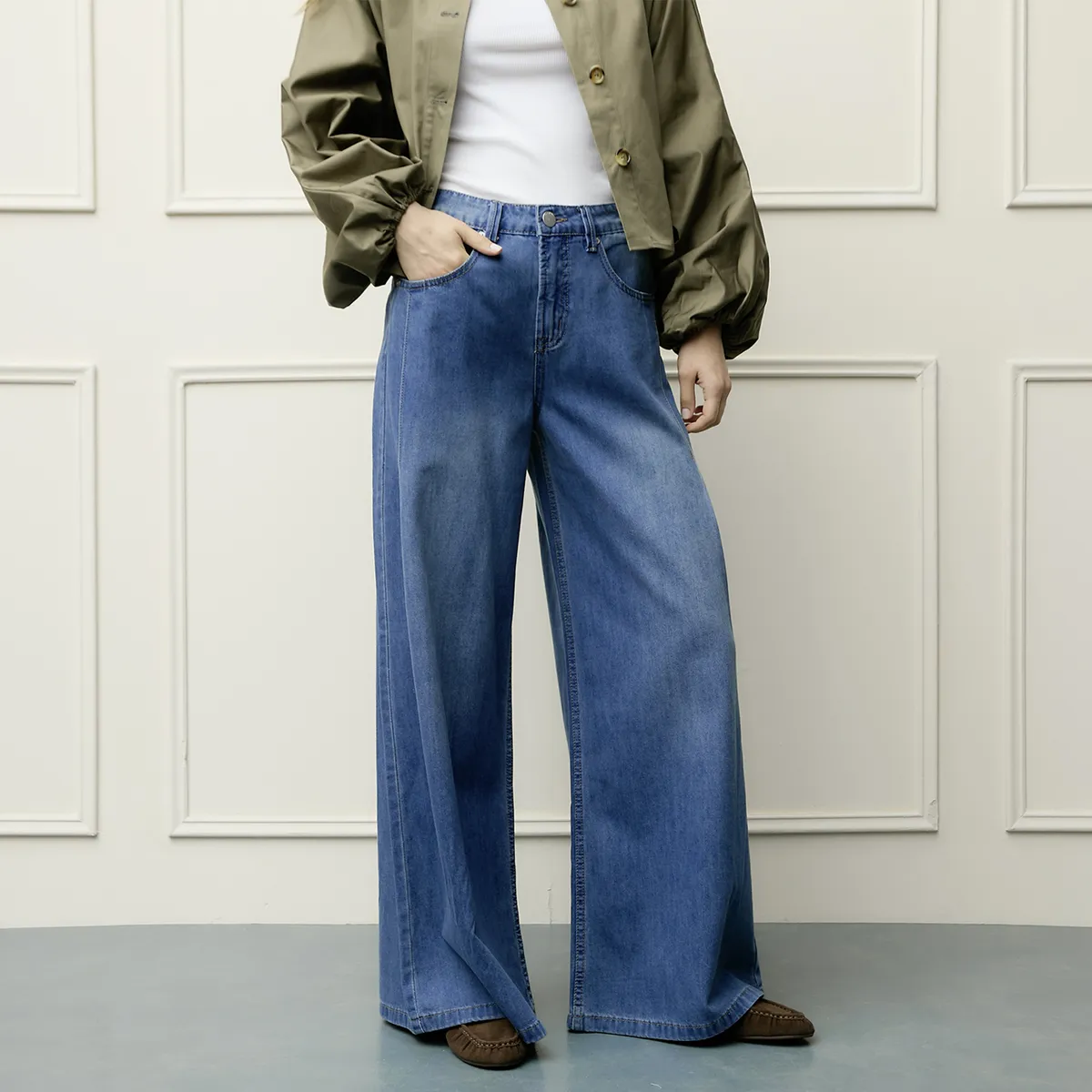 BASEMENT - Jeans Wide Leg Mujer Basement