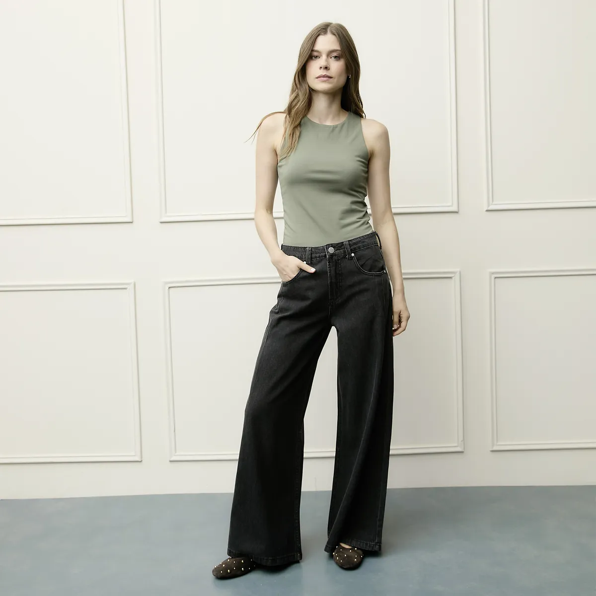BASEMENT - Jeans Wide Leg Mujer Basement