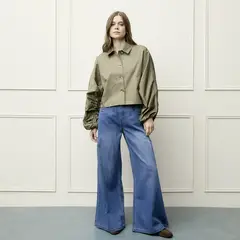 BASEMENT - Jeans Wide Leg Mujer