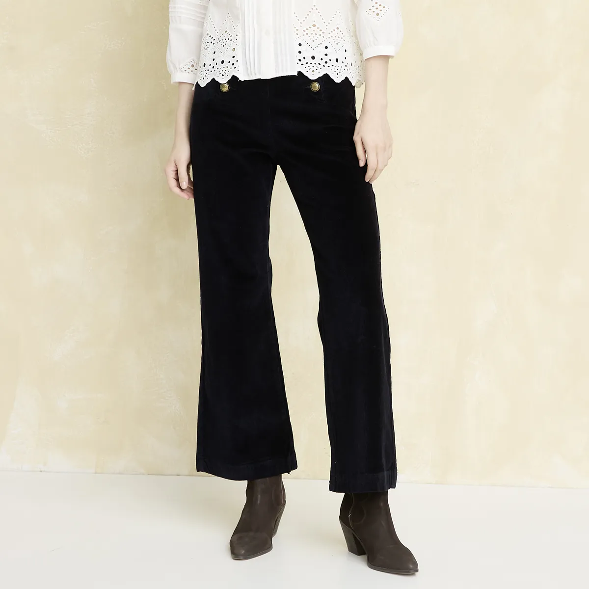 UNIVERSITY CLUB - Pantalón Cotelé  Tiro Alto Mujer University Club