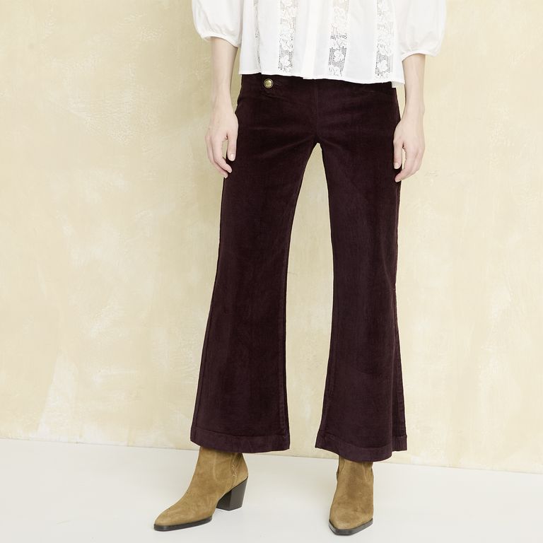 Pantalón Cotelé Tiro Alto Mujer