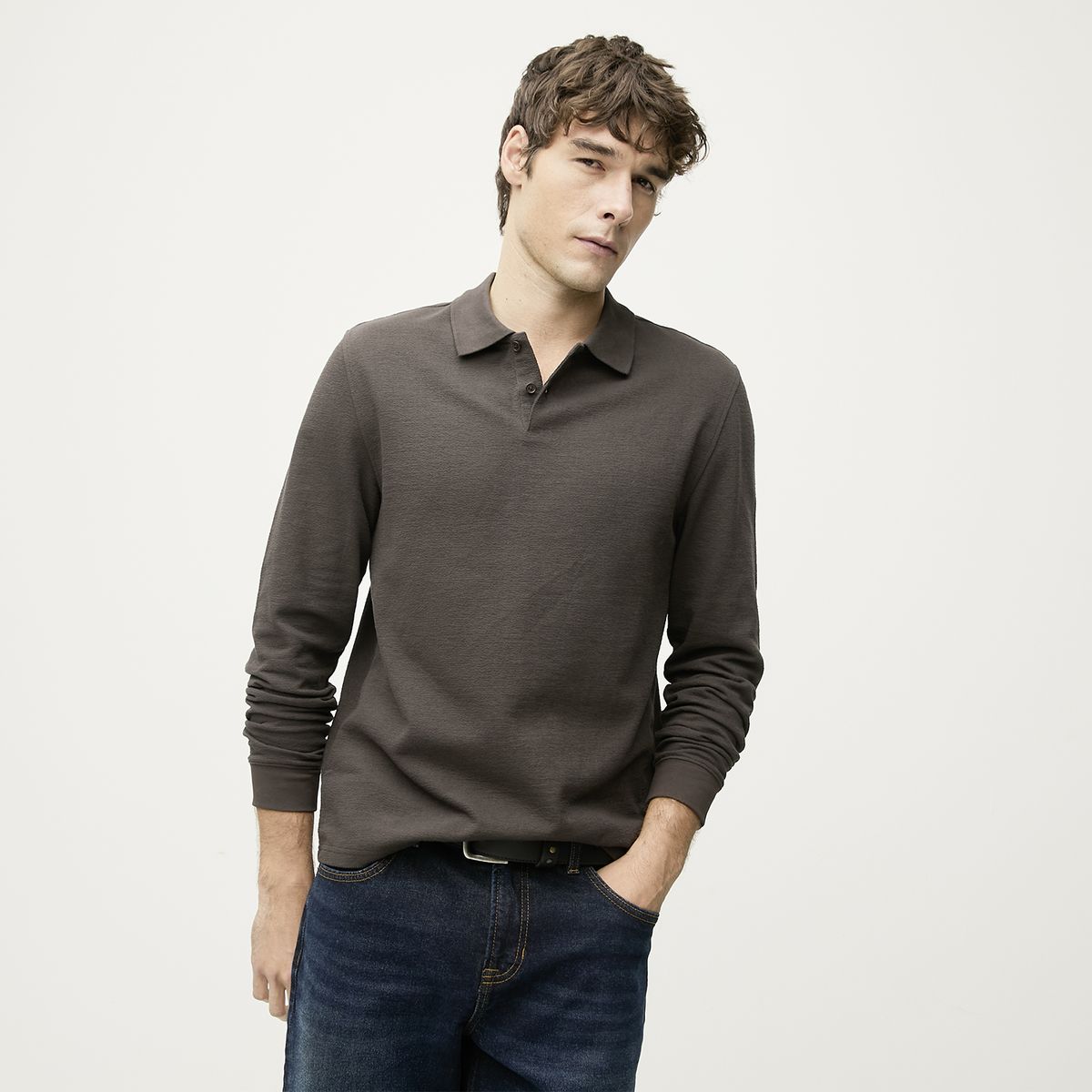 BASEMENT - Polera Manga Larga Hombre Basement
