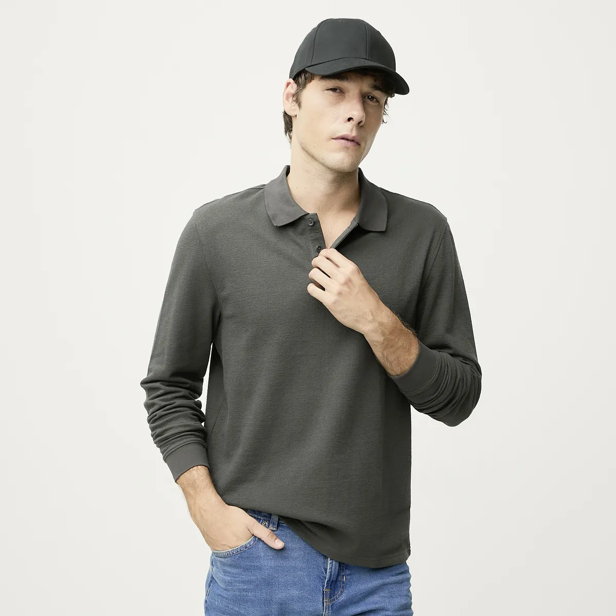 BASEMENT - Polera Manga Larga Hombre Basement