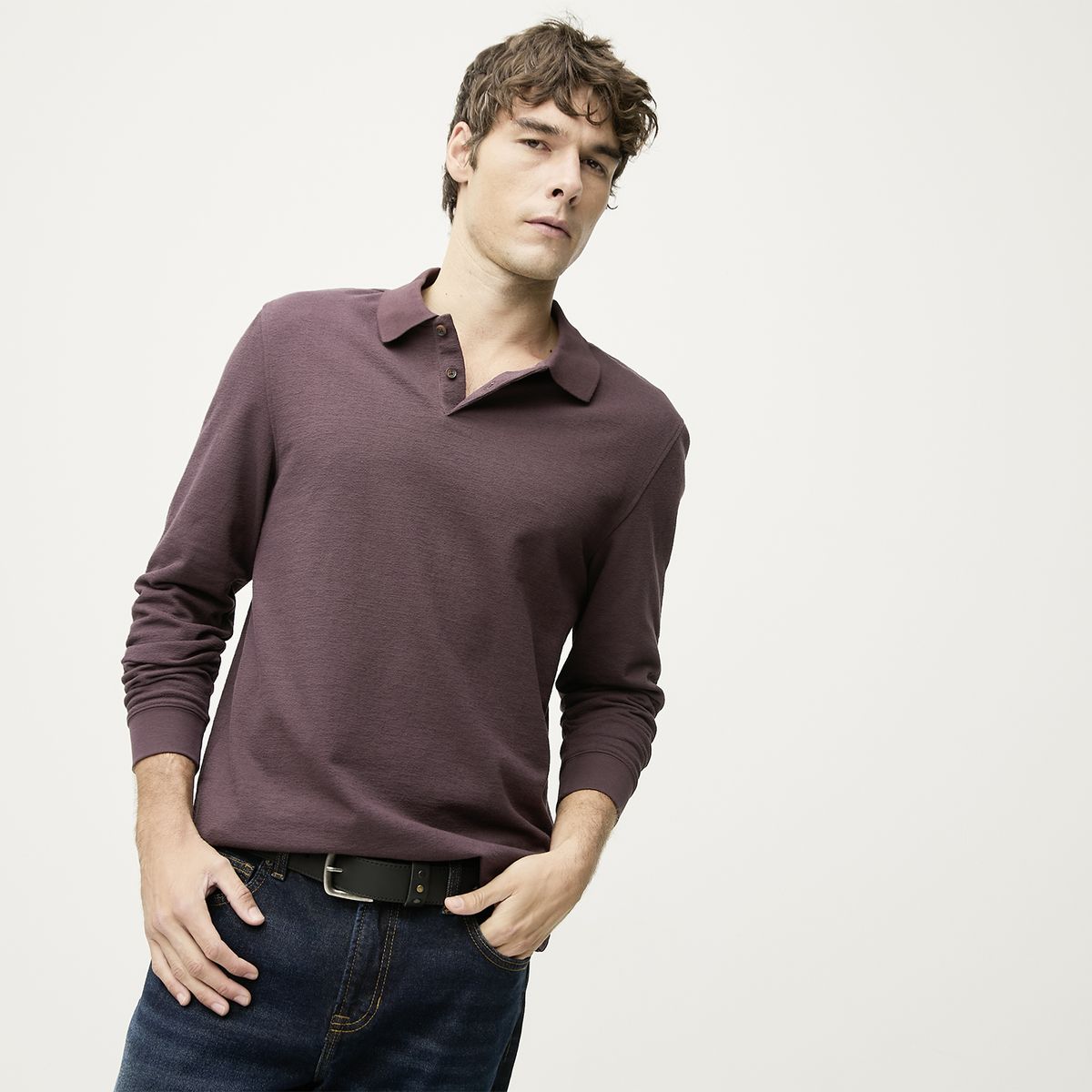 BASEMENT - Polera Manga Larga Hombre Basement