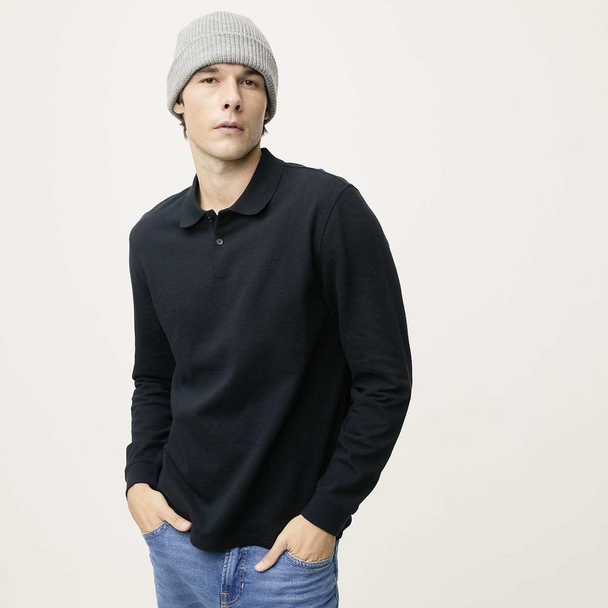 BASEMENT - Polera Manga Larga Hombre Basement