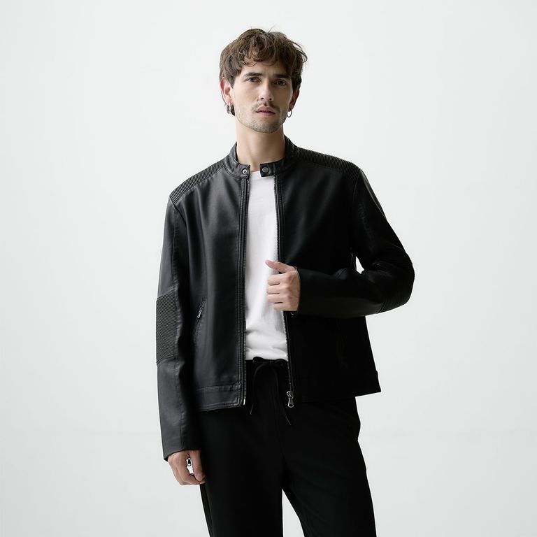 BASEMENT Chaqueta Efecto Cuero Hombre