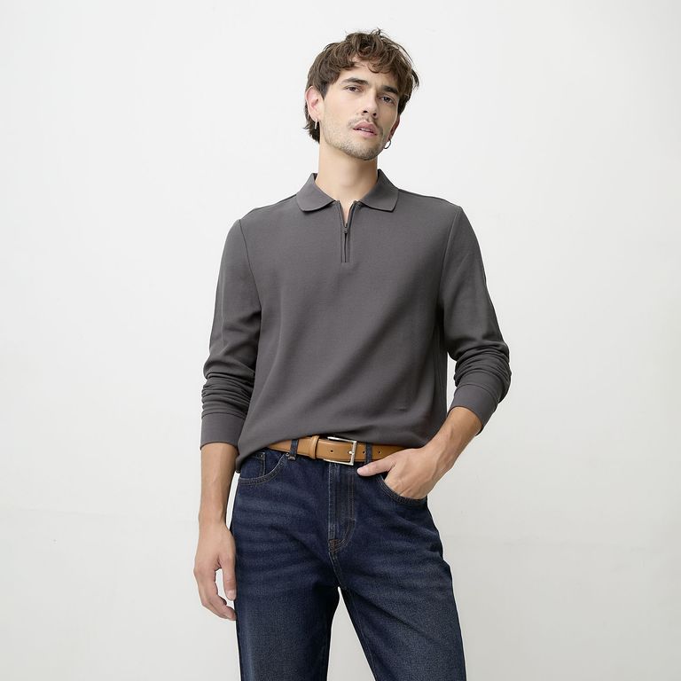 BASEMENT Polera Manga Larga Hombre