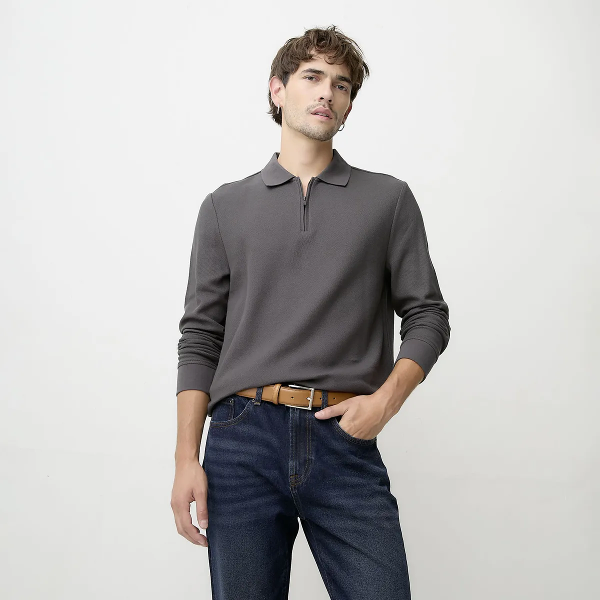 BASEMENT - Polera Manga Larga Hombre Basement