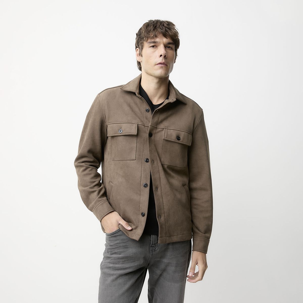 BASEMENT - Sobrecamisa Casual Hombre Basement