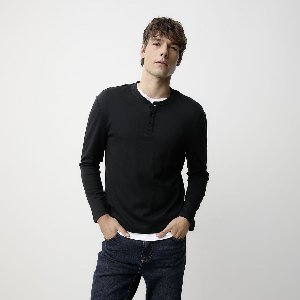BASEMENT - Polera Manga Larga Hombre Basement