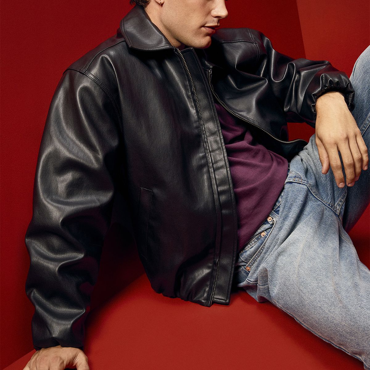 AMERICANINO - Chaqueta Efecto Cuero Hombre Americanino