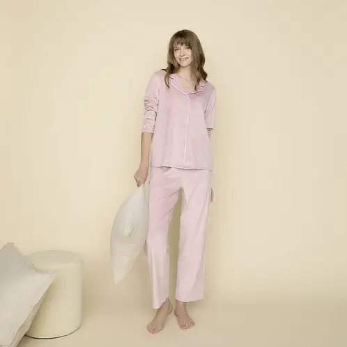 BLU - Pijama Camisero Polar Velvet Mujer