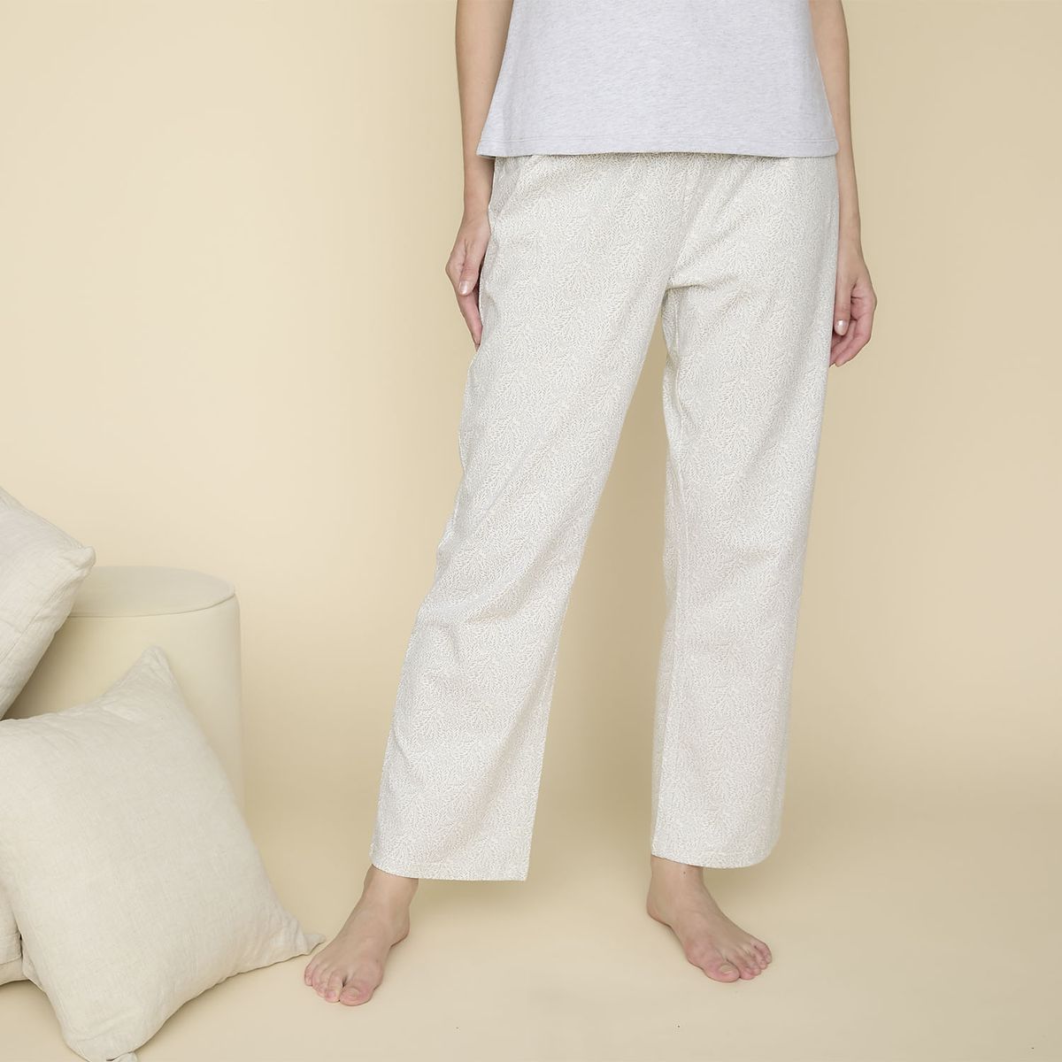 BLU - Pantalón de Pijama Algodón Mujer Blu