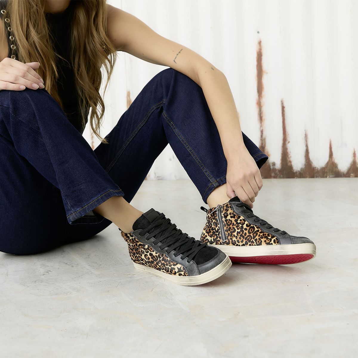 AMERICANINO - Zapatilla Urbana Mujer Cuero Animal Print Americanino