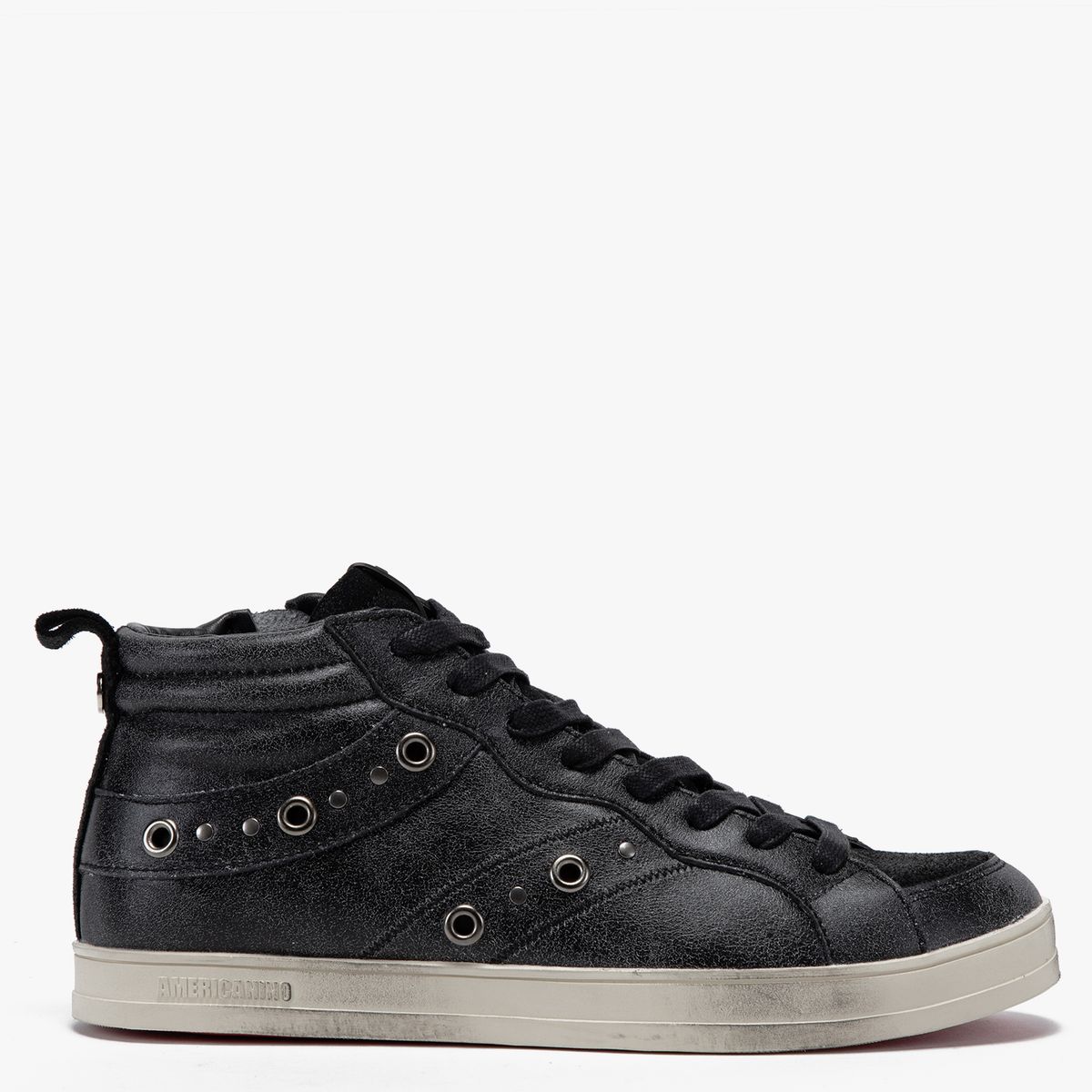 AMERICANINO - Zapatilla Urbana Mujer Cuero Negro Americanino
