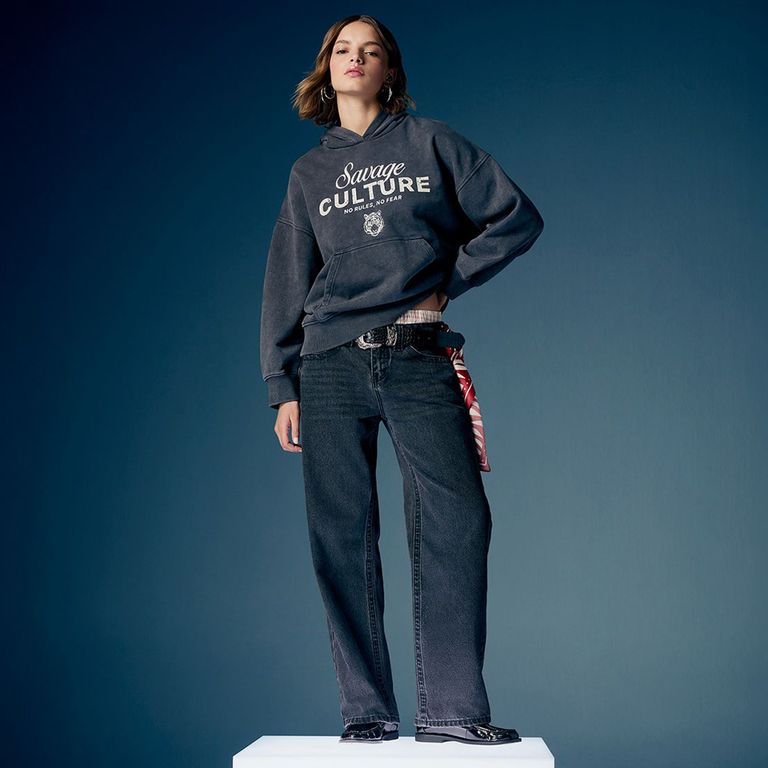 Jeans Straight Tiro Bajo Mujer