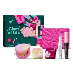 BENEFIT - Kit Glam Of Life: 5 Productos Full Face Makeup + Cosmetiquero De Regalo