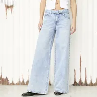 Jeans Wide Leg Tiro Medio Mujer