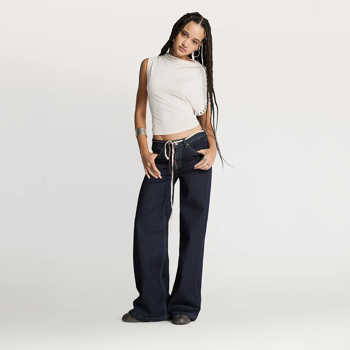 AMERICANINO - Jeans Wide Leg Tiro Bajo Mujer Americanino