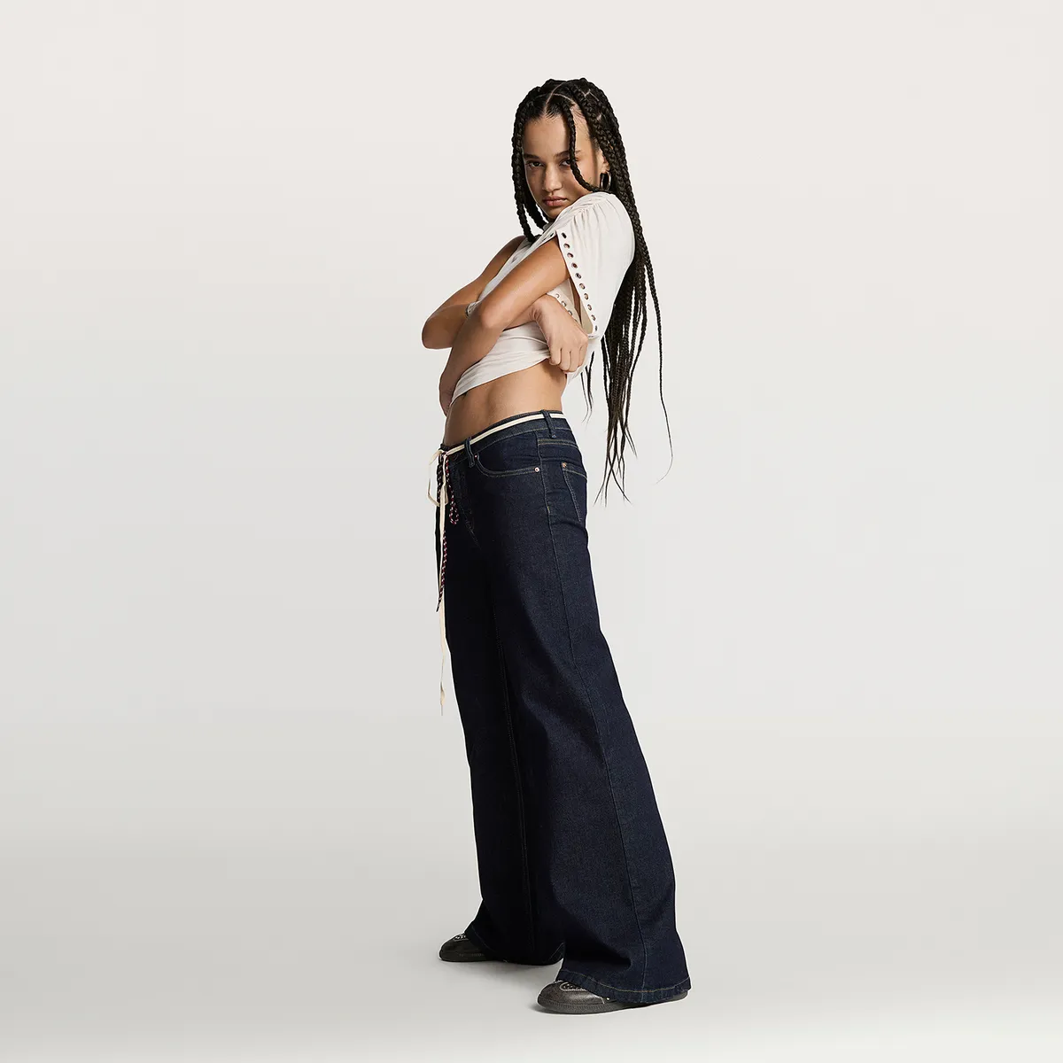 AMERICANINO - Jeans Wide Leg Tiro Bajo Mujer Americanino