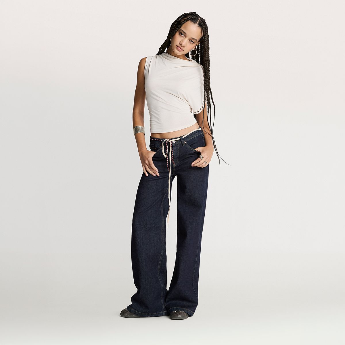 AMERICANINO - Jeans Wide Leg Tiro Bajo Mujer Americanino