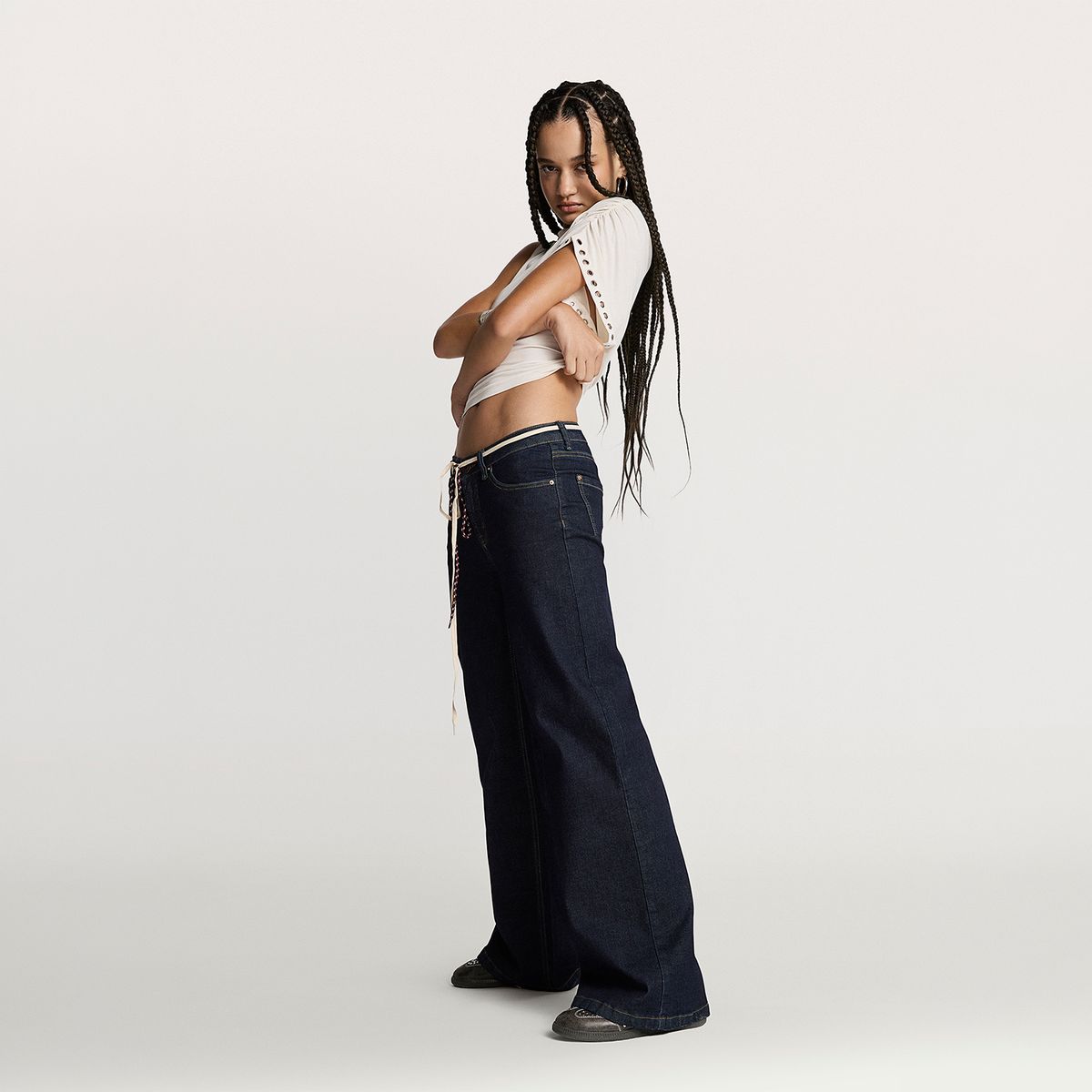AMERICANINO - Jeans Wide Leg Tiro Bajo Mujer Americanino