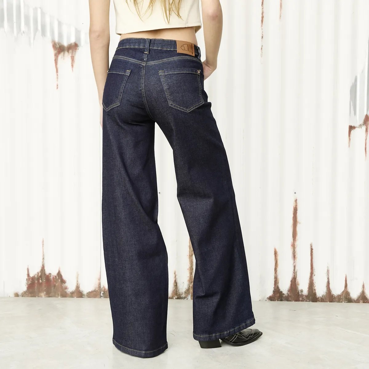 AMERICANINO - Jeans Wide Leg Tiro Bajo Mujer Americanino