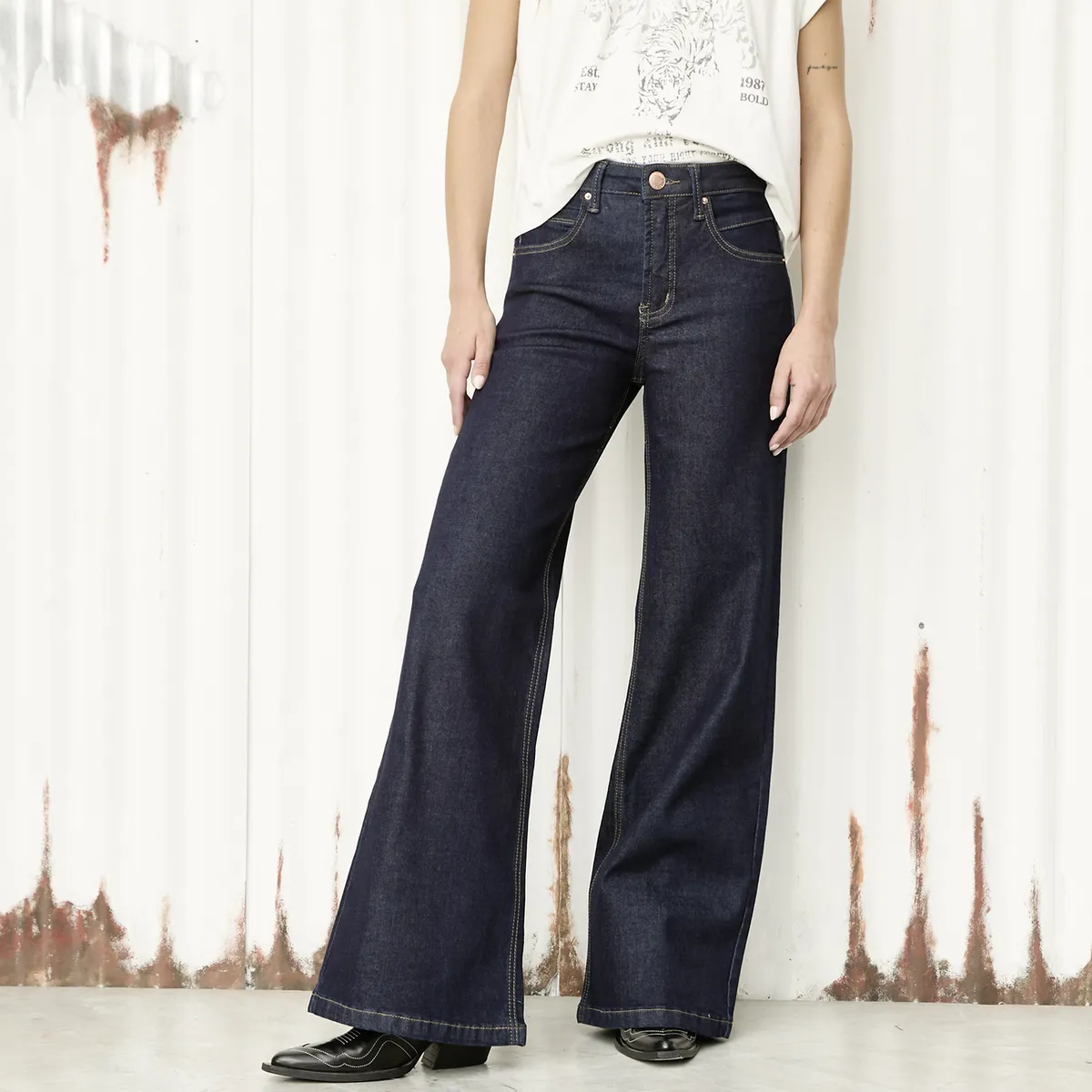 AMERICANINO - Jeans Wid Leg Tiro Bajo Mujer Americanino