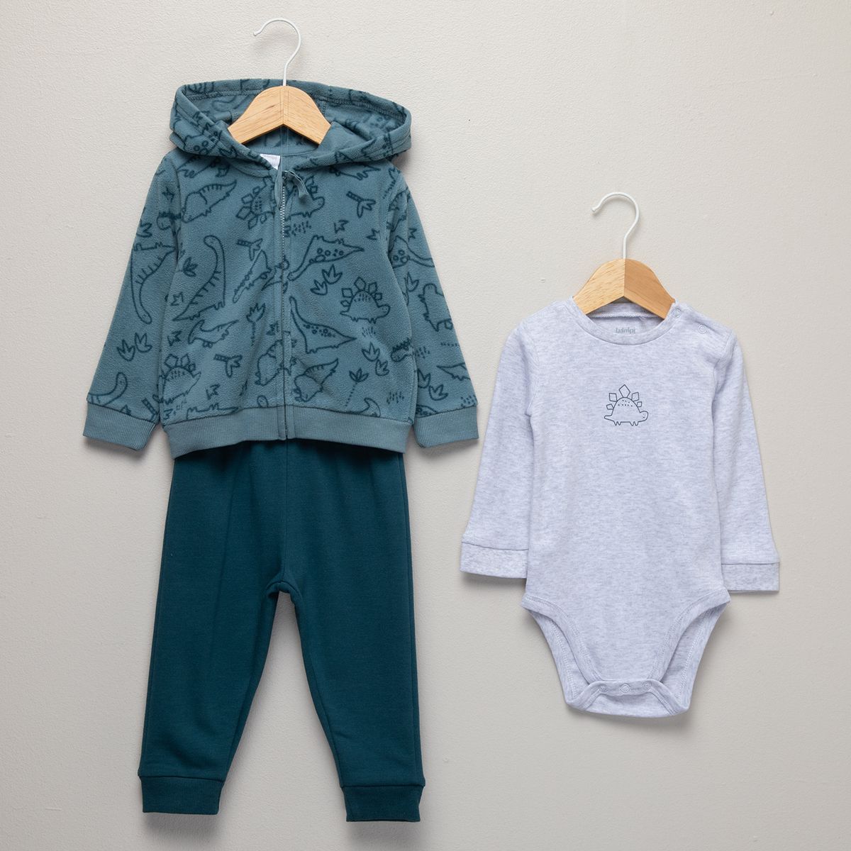 YAMP - Conjunto Bebé Niño Pantalón de Buzo + Body + Polerón de Polar Yamp